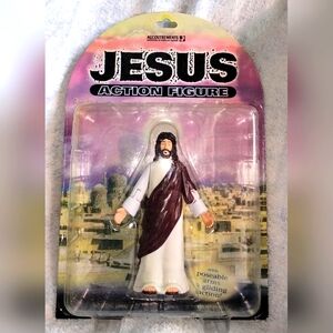 Jesus Action Figure With Robe Bendable Arms And Wheels To Glide NWT
